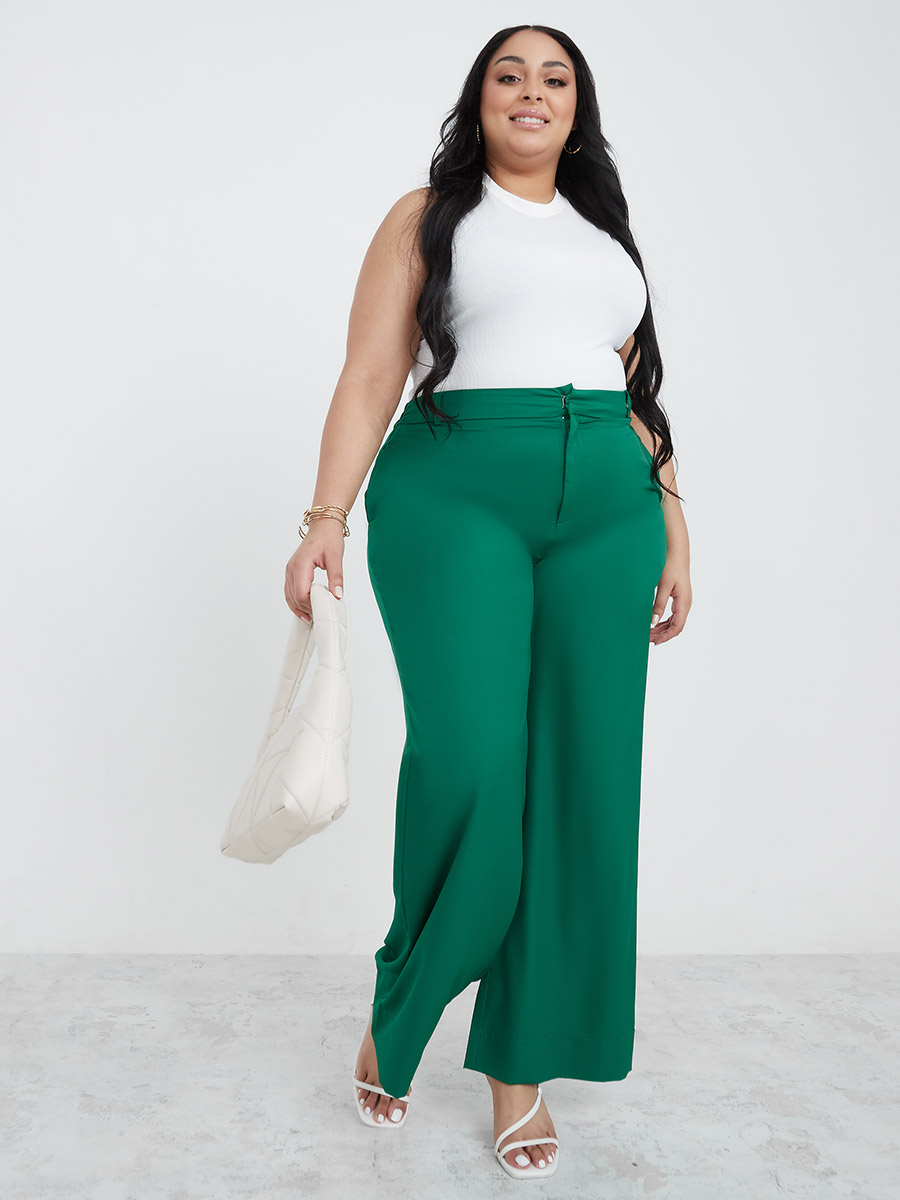 CURVED' High Waisted Pants - Navy Blue – That's So Vogue Boutique